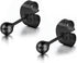 6Pairs 316L Surgical Steel Black Ball Round 3/4/5/6/7/8mm Men Women Stud Earring
