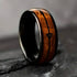 Men's 8mm Tungsten Cupid's Arrow Whiskey Barrel Wood Comfort-Fit Wedding Band