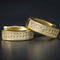 Exquisite Micro Pave 18K Gold Plated 2 Row Cubic Zirconia Men Women Hoop Earring