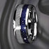 Men's 8mm Titanium Green Marble/Blue Galaxy & Meteorite Comfort-Fit Wedding Band