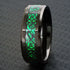 Beveled Edge Comfort-Fit Green Celtic Dragon 8mm Tungsten Wedding Band