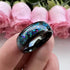 Men's 8mm Black Tungsten Celestial Galaxy Crushed Opal Comfort-Fit Wedding Band
