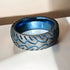 Men 8mm Titanium Motorcycle Tire Tread Pattern & Anodized Inlays Non-Fading Band