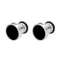 2 Pairs Of 316L Surgical Steel Punk Black & Silver Men Women Barbell Earrings