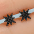 Black Eight Pointed Star Cubic Zirconia Versatile Stud Earrings For Men & Women