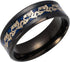 Men's 8mm Comfort Fit Black Tungsten Celtic Gold Dragon Blue Carbon Fiber Ring