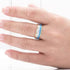 Men's 8mm Tungsten Cupid's Arrow Meteorite Inspired & Blue Lasurite Inlay Band