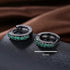 Gun Black Rhodium Plated Green Cubic Zirconia Men & Women Huggie Hoop Earrings