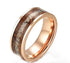 Men's 8mm Tungsten Deer Antler Whiskey Barrel Wood Inlay Engagement Wedding Band