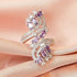 Luxury Amethyst 18K White Gold-Plated Zirconia Women Ring Valentine's Gift