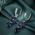 Elegant Blue Sapphire Drop 14K White Gold Plated Cubic Zirconia Women Earrings