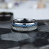 Men's 8mm Tungsten Blue Meteorite Inspired Inlay Comfort-Fit Wedding Band