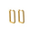 Exquisite Micro Pave 14K Gold Plated Rectangular Cubic Zirconia Hoop Earrings