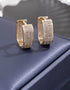 Exquisite Micro Pave 18K Gold Plated Cubic Zirconia Huggie Women Earrings