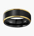 Men's 8mm Tungsten Comfort-Fit Black & 18K Gold Trim Engagement Wedding Band
