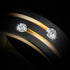 Men's 8mm Tungsten Black Gold Groove Line CZ Comfort-Fit Wedding Band