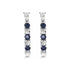 14K White Gold Plated Blue Round Cut Cubic Zirconia Men Women Hoop Earrings