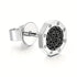 Octagon Micro Pave 14K White Gold Plated Cubic Zirconia Men's Stud Earrings