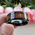Men's 8mm Tungsten Black Hawaii Koa Wood Beveled-Edges Polished Wedding Band