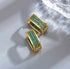 Elegant Micro Pave 14K Gold Plated Green Blue Cubic Zirconia Women Hoop Earrings