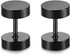 2 Pairs Of 316L Surgical Steel Punk Black & Silver Men Women Barbell Earrings
