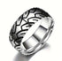 Men 8mm Titanium Motorcycle Tire Tread Pattern & Anodized Inlays Non-Fading Band
