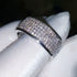 Elegant 14K White Gold Plated 5 Row Shiny Cubic Zirconia Men & Women Ring