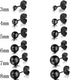 6Pairs 316L Surgical Steel Black Ball Round 3/4/5/6/7/8mm Men Women Stud Earring