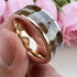 Men's 8mm Tungsten Deer Antler Whiskey Barrel Wood Inlay Engagement Wedding Band
