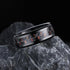 Men's 8mm Tungsten Ring Red Black Carbon Fiber Inlay Comfort-Fit Wedding Band