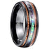 Tungsten With Hawaiian Koa Wood & Abalone Shell Tri-Inlay 8mm Wedding Band