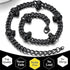 2 Pcs Black Gothic Thorns Skull Rhodium Plated Cuban Halloween Necklace & Bracelet