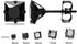 5Pair Stainless Steel Black Cubic Zircon 4/5/6/7/8mm Solitaire Men Women Earring