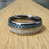 Men's 8mm Tungsten Blue Meteorite Inspired Inlay Comfort-Fit Wedding Band