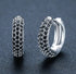 Dazzling Micro Pave 14K White Gold Plated 3 Row Black CZ Men Women Hoop Earrings