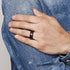 Men's 8mm Tungsten Brushed Black W/Red Grooved Center Comfort Fit Wedding Band