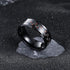 Men's 8mm Tungsten Ring Red Black Carbon Fiber Inlay Comfort-Fit Wedding Band