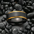 Men's 8mm Tungsten Comfort-Fit Black & 18K Gold Trim Engagement Wedding Band