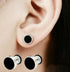 2 Pairs Of 316L Surgical Steel Punk Black & Silver Men Women Barbell Earrings