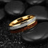 Men's 8mm Tungsten Ring Koa Wood & Meteorite Inspired Comfort-Fit Wedding Band