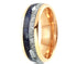 Men's 8mm Rose Gold Tungsten Blue Lapis Lazuli & Meteorite Inspired Wedding Band