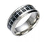 Steel Beveled Edge Black Cross Pattern Comfort-Fit 8mm Titanium Wedding Band