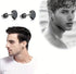3Pairs 316L Surgical-Steel Flat Round Black Silver Gold Men Women Stud Earrings