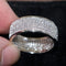 Elegant 14K White Gold Plated 5 Row Shiny Cubic Zirconia Men & Women Ring