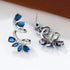 Stunning Cubic Zirconia Blue Sapphire 14K White Gold Plated Earrings for Women