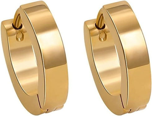 2pcs Titanium Steel Classic Hypoallergenic Men & Women Huggie Hoop Earrings