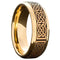 Gold Black Celtic Knot Engraved Engagement 8mm Titanium Wedding Band