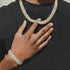 2-Pc ICED OUT 14K Gold Plated Gold/Silver CZ Cuban Chain Bracelet & Necklace Set