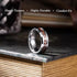 Men's 8mm Tungsten Viking Runes Pattern Wood Inlay Comfort-Fit Wedding Band