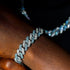 2Pc FULLY ICED 14K White Gold Plated CZ Miami Cuban Link Chain Necklace & Bracelet